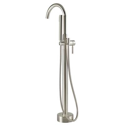Milly Single-Handle Floor-Mount Roman Tub Faucet with Hand Shower in Satin Nickel
