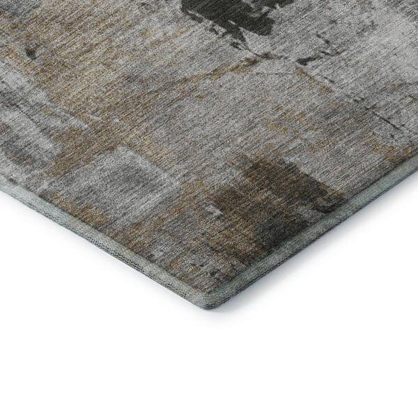 Mayfield Premium Machine Washable Abstract AMF989 Gray 3 ft. x 5 ft. Area Rug
