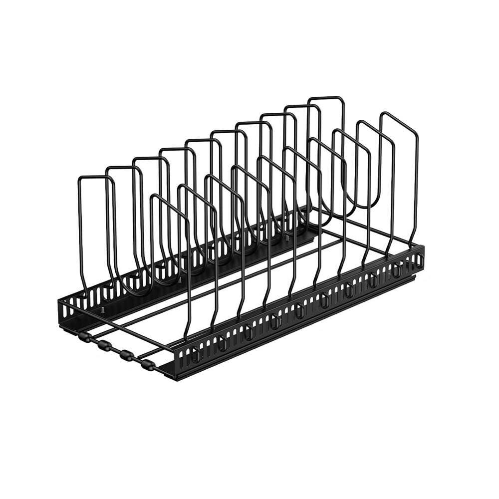 Black Pull Out Pot and Pan Organizer Drawer Organizer with Sliding Rail and 10 Adjustable Dividers 2 Pack price history on PriceWatchPro