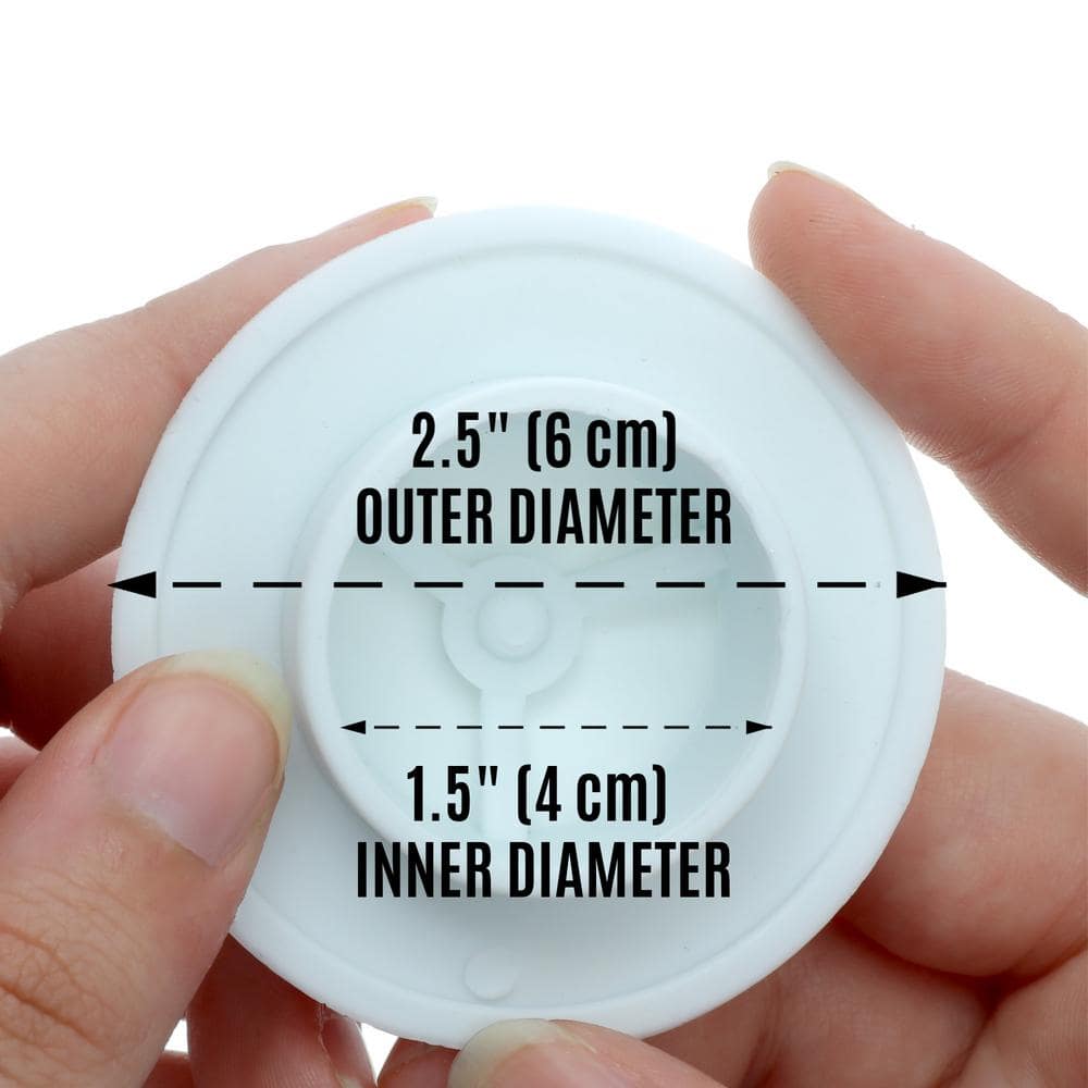 White Round Tub Drain Stopper with Easy Push Design
