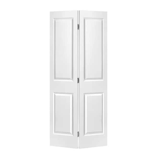 CALHOME 30 in. x 80 in. 2 Panel White Painted MDF Composite Hollow Core ...