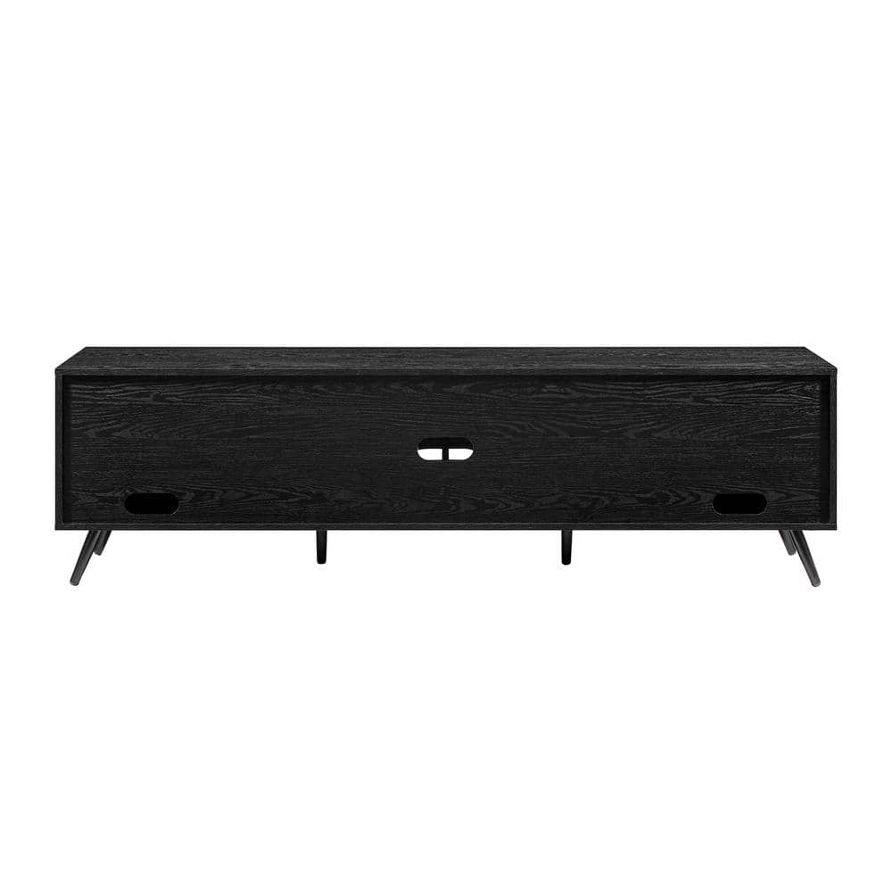 Black 70" Modern TV Stand with Cabinets and Shelves