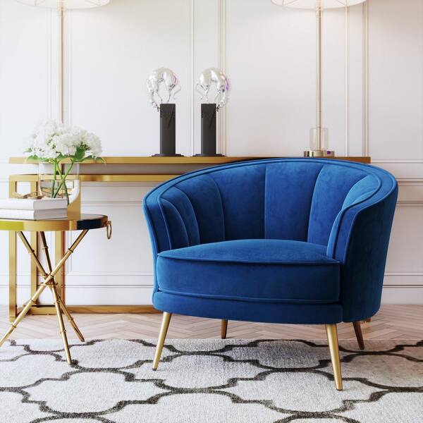 velvet barrel accent chair