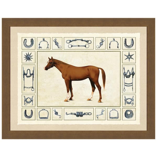 Vintage Print Gallery "Equestrian II" Framed Archival Paper Wall Art (26 in. x 32 in. Full Size)