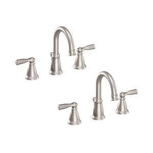 Banbury 8 in. Widespread 2-Handle High Arc Bathroom Faucet in Chrome (Valve Included) (2-pack)