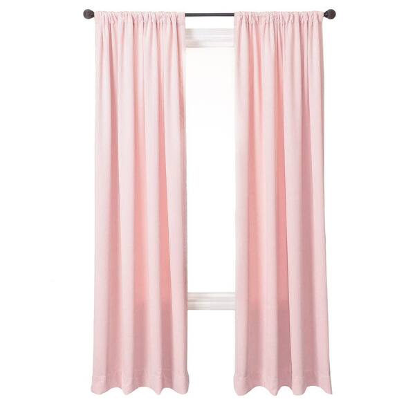 null Semi-Opaque Pink Cordova Rod Pocket Curtain - 55 in.W x 84 in. L