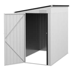 White 4 ft. W x 6 ft. D Metal Lean to Shed with Lockable Door and 2-Air Vents (24 sq. ft. )