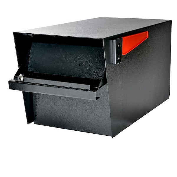 Mail Boss Mail Manager Street Safe Black Post-Mount Mailbox with