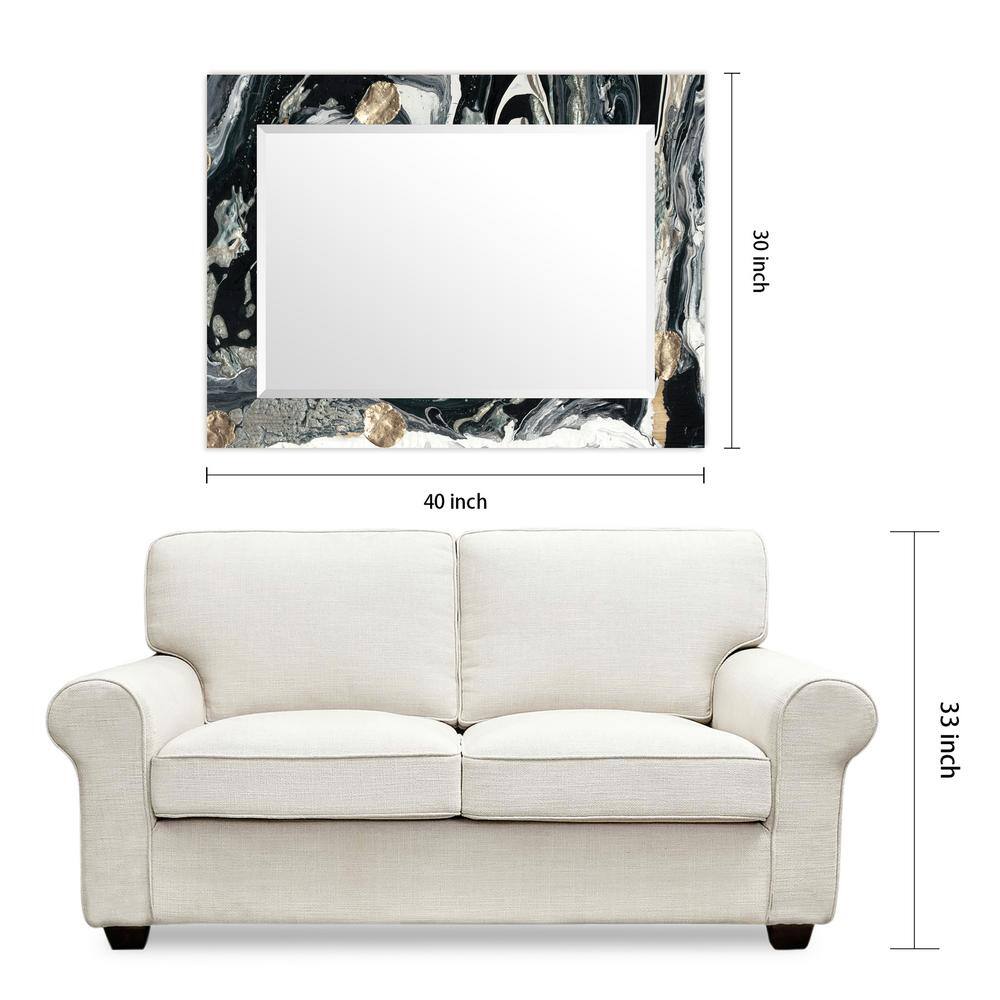 Gilded Age Elegance 40"x30" Frameless Beveled Art Glass Mirror