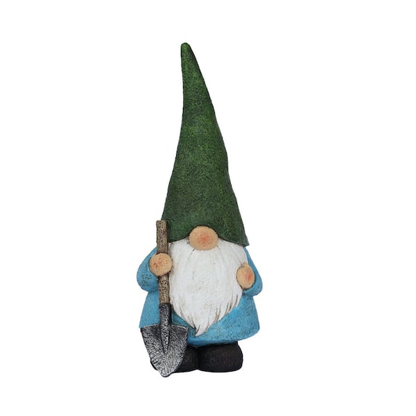 HI-LINE GIFT LTD 16 in. Garden Gnome Statue Holding Shovel