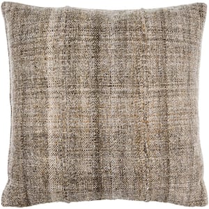 Mud Cloth Brown Woven Down Fill 18 in. x 18 in. Decorative Pillow