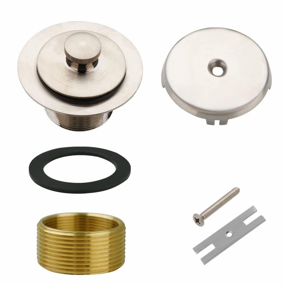 1-Piece Tub Drain and Overflow Kit in Brushed Nickel, Included Single Hole Overflow Faceplate, Thread Conversion price history on PriceWatchPro