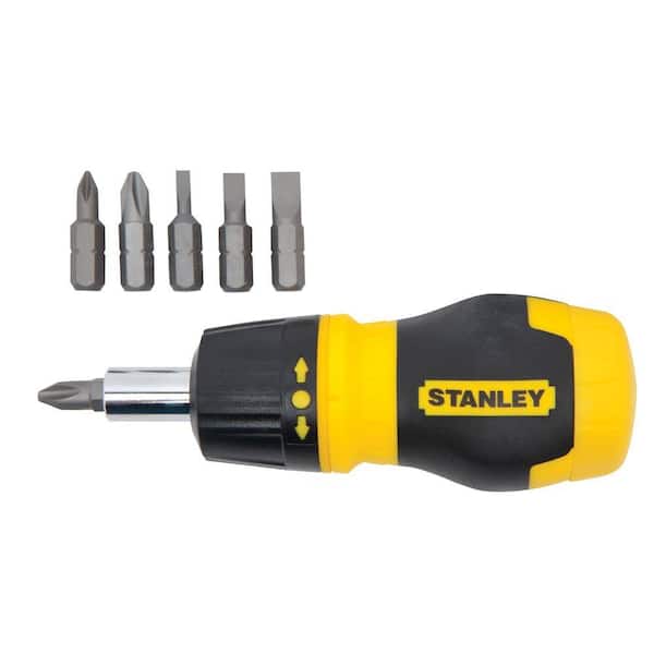 Stanley 066358 Multibit Ratchet Stubby Screwdriver & 6 Bits