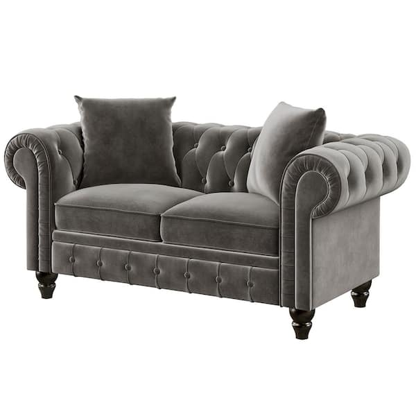 grey chesterfield 2 seater sofa