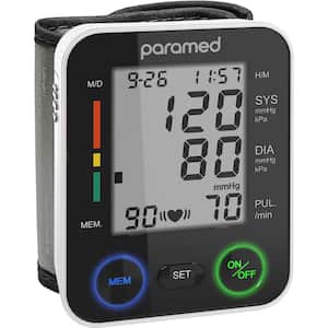 Automatic Wrist Blood Pressure Monitor with 90 Readings Memory Function & Large Display in Black/White