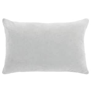 Liam Contemporary Light Gray 16 in. x 24 in. Plush Velvet Decorative Lumbar Throw Pillow