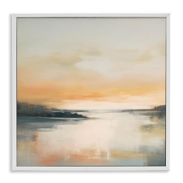 Stupell Industries Clear Sunset on Lake by Irena Orlov White Framed Nature Giclee Art Print 24 in. x 24 in.