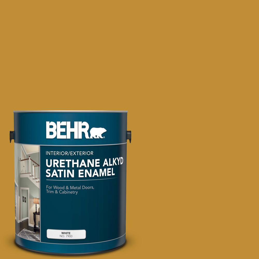 BEHR 1 gal. M2907 Turmeric Urethane Alkyd Satin Enamel Interior