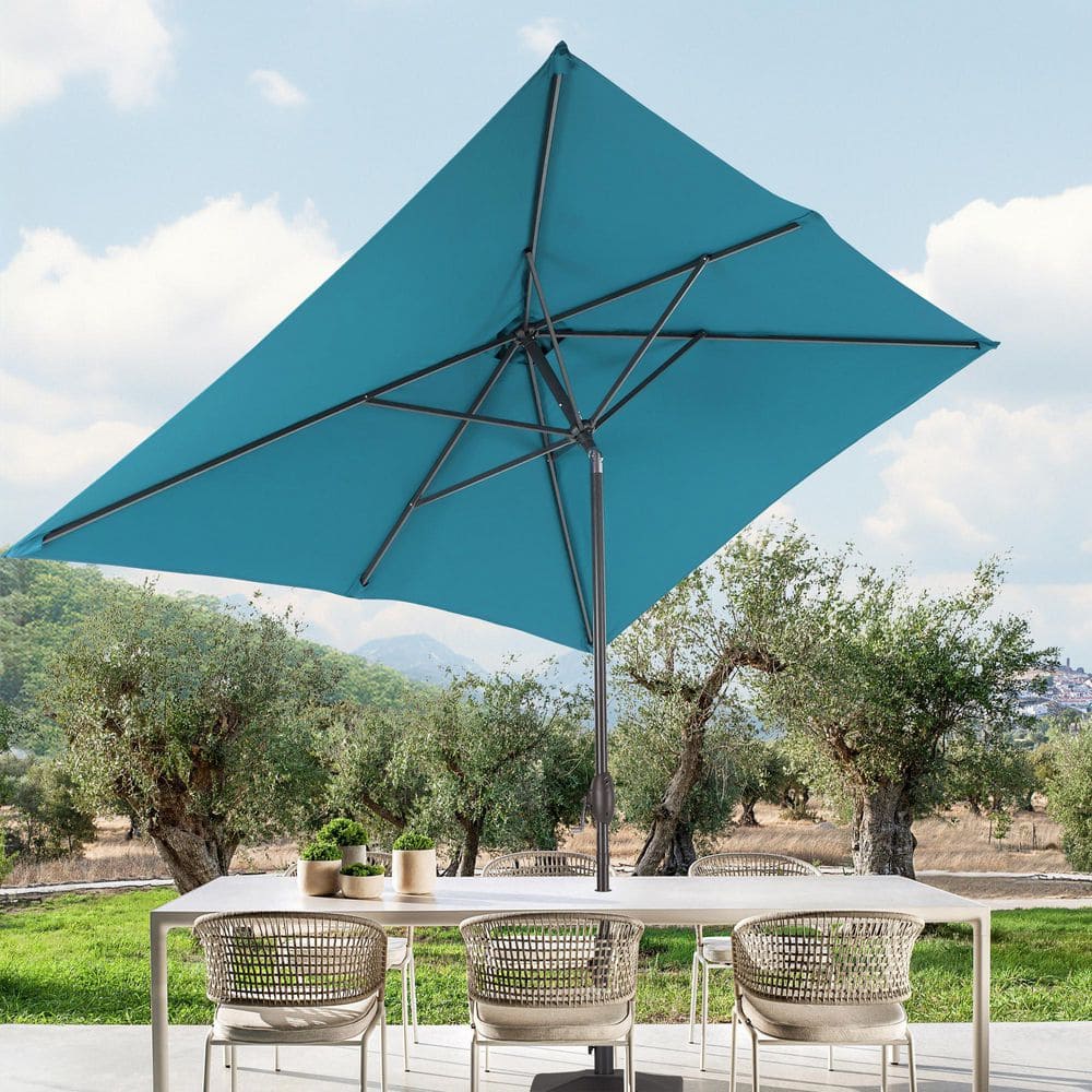 SANLUCE 6 ft. x 9 ft. Rectangular Patio Umbrella with UV Protection ...
