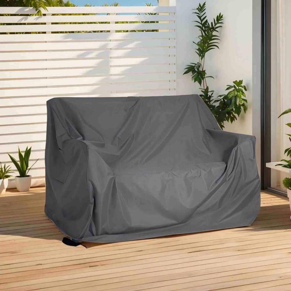 Dark Gray Shield Fabric Outdoor Loveseat Sofa Cover with UV