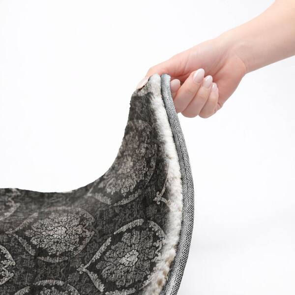 Dream Shag Premium Machine Washable Abstract ADS809 Gray 2 ft. x 3 ft. Accent Rug