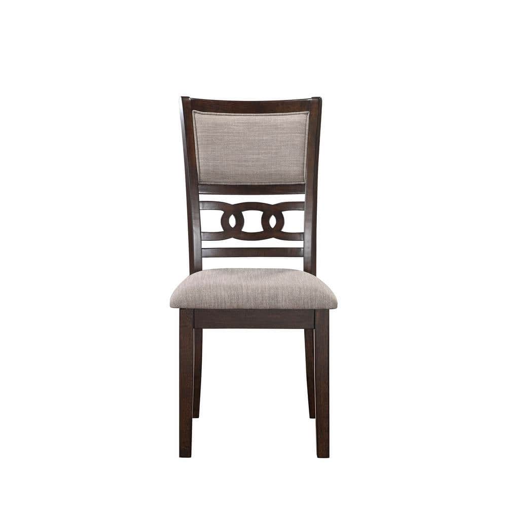 Gia 60" Brown Cherry Wood Dining Set with 4 Chairs