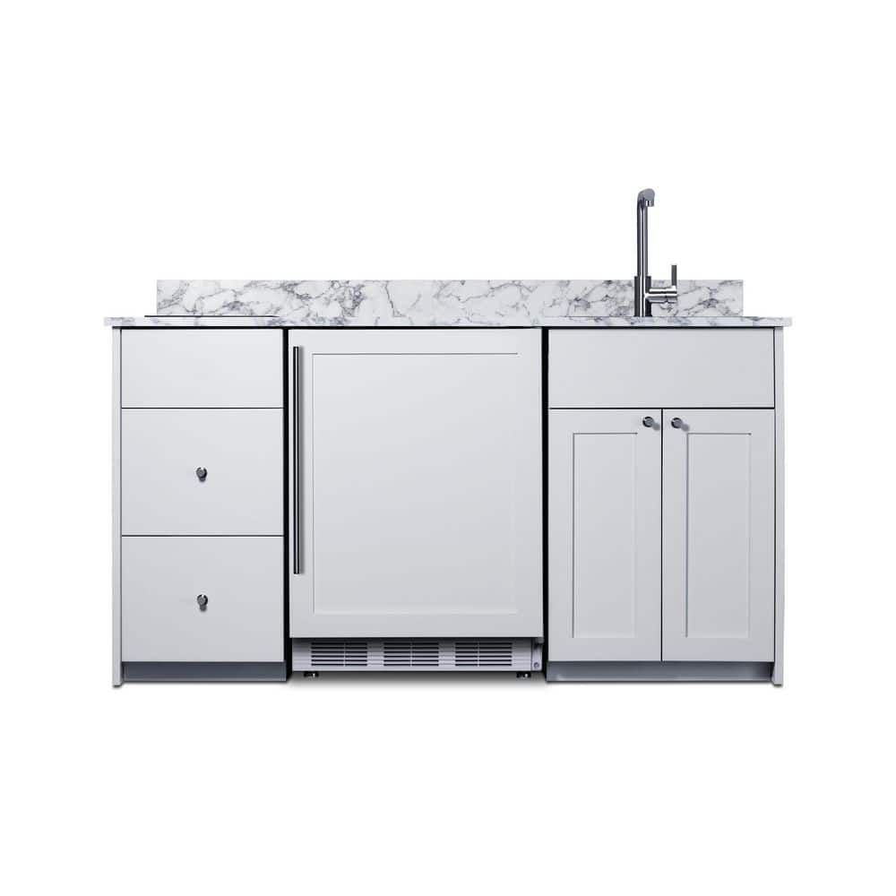 63 in. Compact Kitchen in White, ADA Compliant