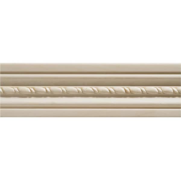 Ornamental Mouldings 1124-7 1/2 in. x 2-1/8 in. x 84 in. White Hardwood Embossed Rope Casing Moulding