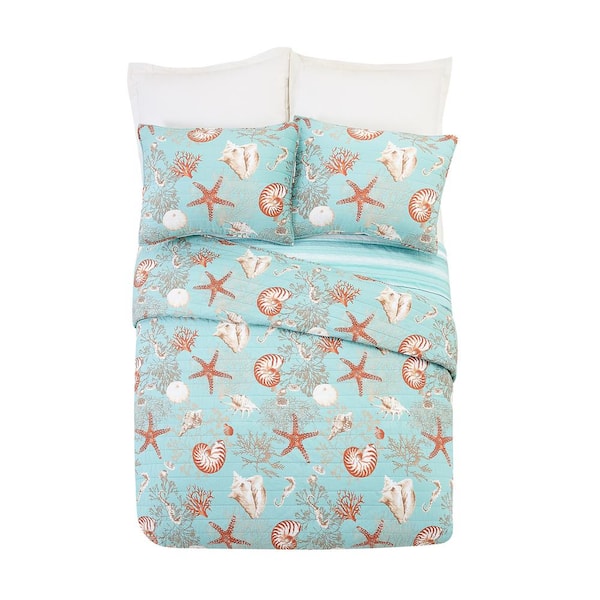 Marine Life Cushion Covers Vintage Polyester Linen Starfish Shell