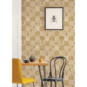 Yellow Vaughn Geometric Peel and Stick Wallpaper Sample