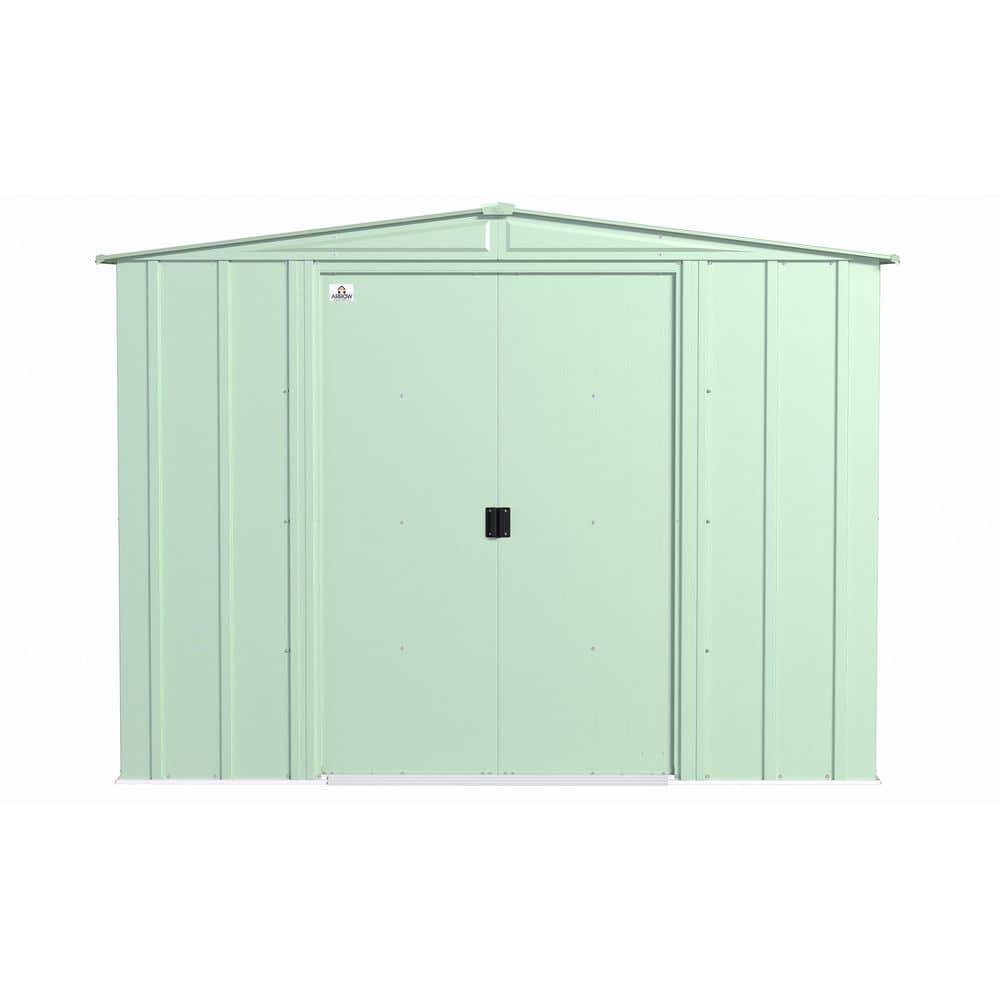 Sage Green 8' x 8' Steel Peak Roof Storage Shed Kit