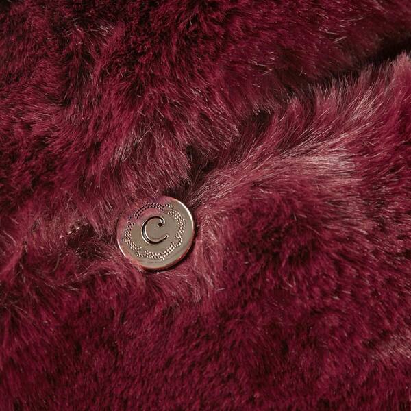 CROSCILL Sable Burgundy 20 x 20 Solid Faux Fur Square