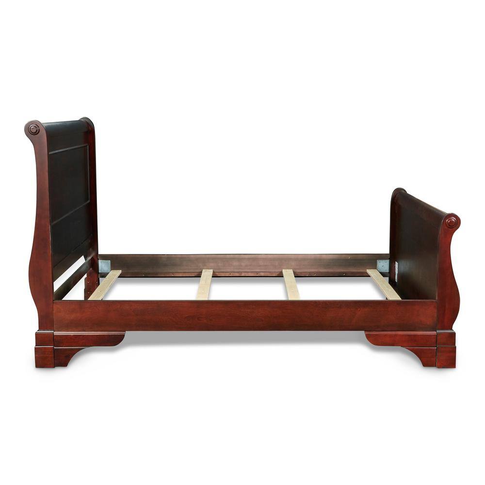 Bordeaux Cherry Classic King Wood Bed with Headboard
