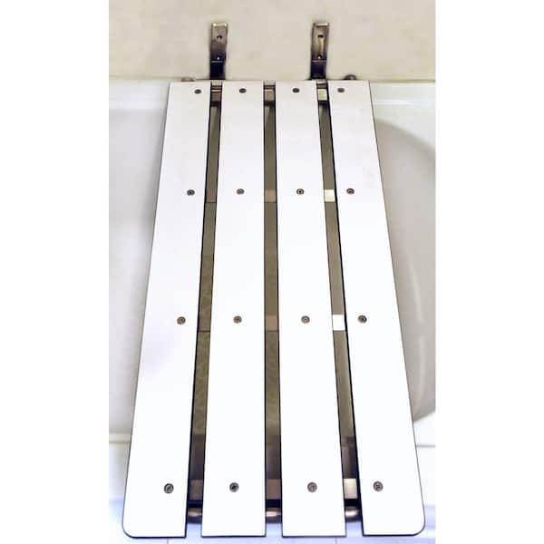 CSI Bathware 33 in. W x 15 in. D Swing Down Tub Seat with White Phenolic Slats