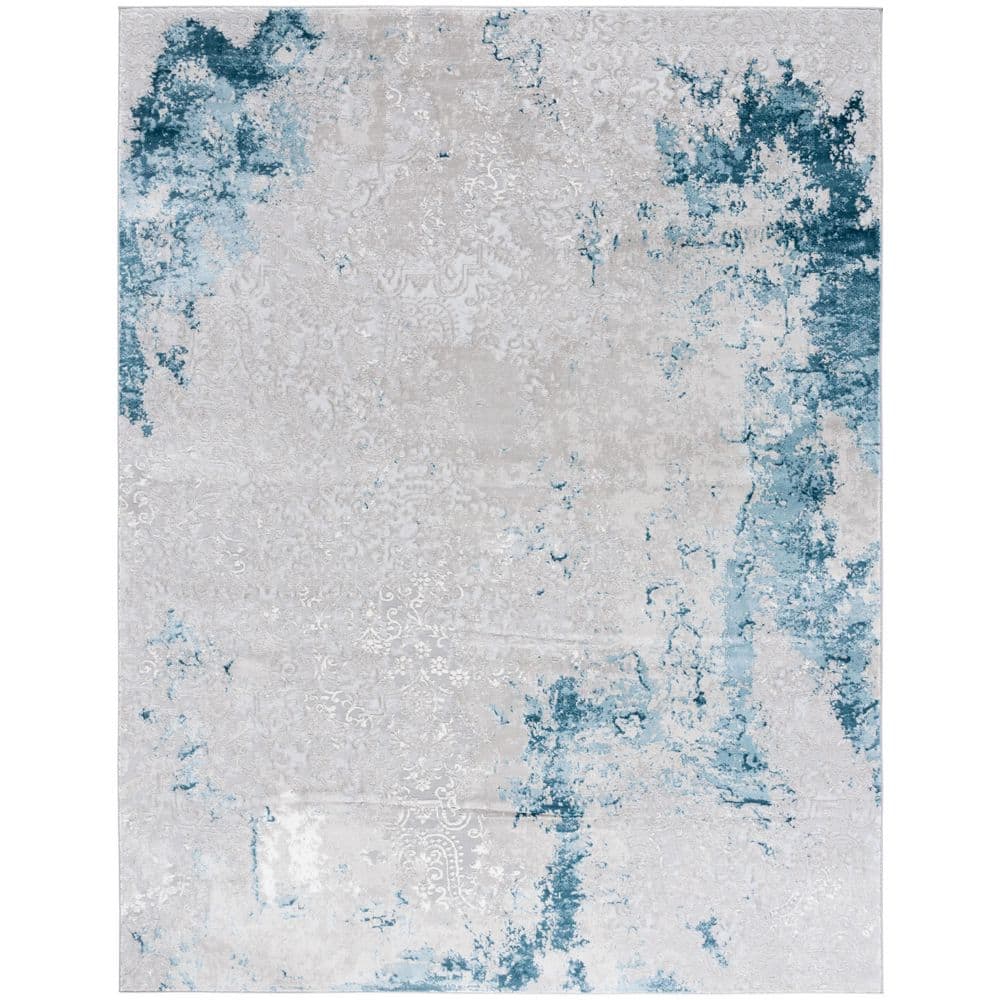 Meadow 9 ft. x 12 ft. Light Gray/Blue Marble Paisley Area Rug price history on PriceWatchPro