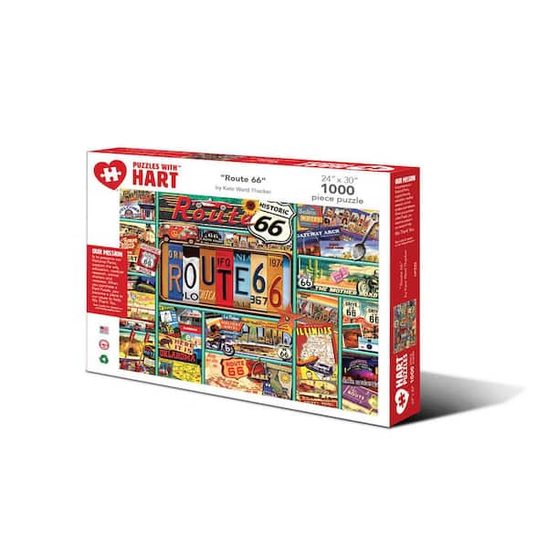 Hart Puzzles 1000-Piece Route 66 by Kate Ward Thacker Interlocking Jigsaw  Puzzle 