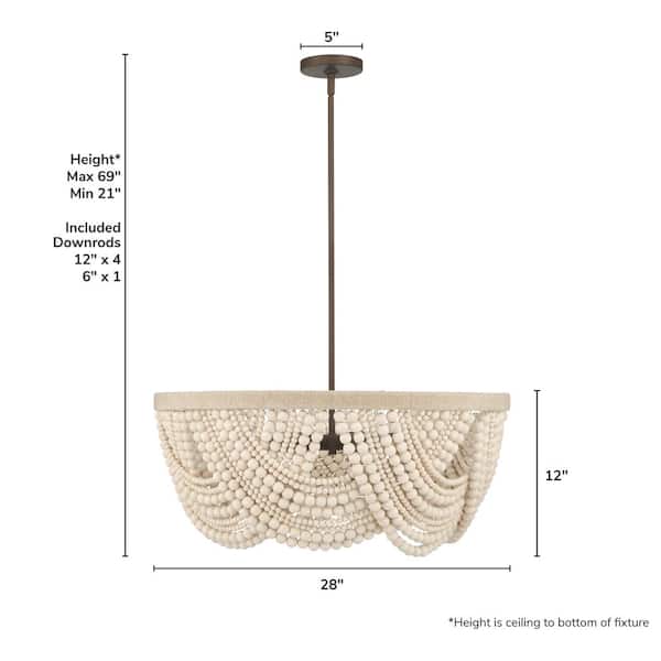 Hunter Fan Company - Hunter Autumndale 6-Light Matte Bronze Medium Chandelier for Dining Rooms