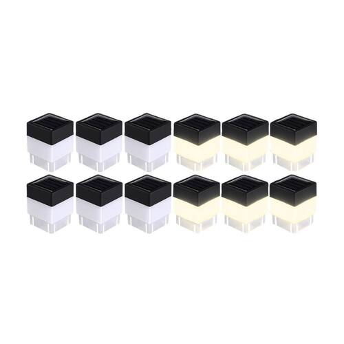 Solar LED 2In X 2In(5cm X 5cm) Fence Post Cap For Wrought Iron And Aluminum Or Garden, Solar Fence Lights - 8 Pack (White Light