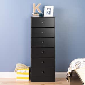 Astrid 6-Drawer Black Chest