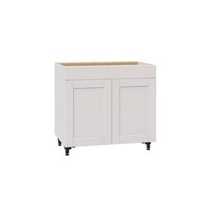 Shaker Assembled 36x34.5x24 in. Sink Base Cabinet with False Drawer Front in Vanilla White