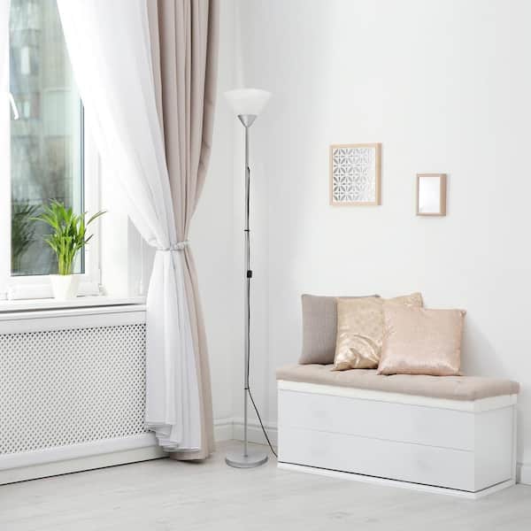 Creekwood home Essentix 70 in. Silver 1-Light Torchiere
