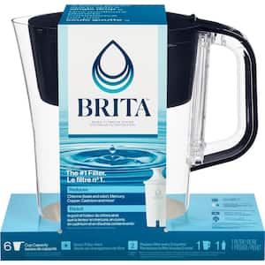 Denali 6 -Cup Small Water Filter Pitcher in Black, BPA Free