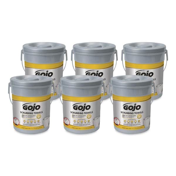 Scrubbing Towels Hand Cleaning Silver/Yellow 10 1/2 x 12 (72 Sheets per Bucket, 6 Buckets per Carton)