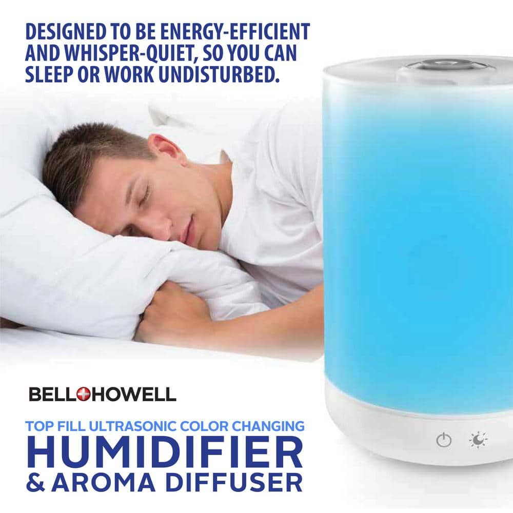 1 Gallon White Ultrasonic Color Changing Humidifier and Aroma Diffuser