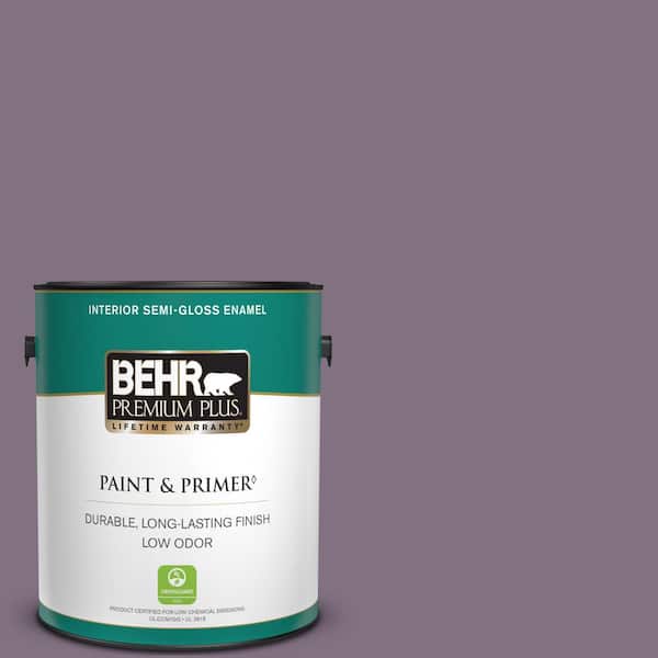BEHR PREMIUM PLUS 1 gal. Home Decorators Collection #HDC-SP14-9 Decorative Iris Semi-Gloss Enamel Low Odor Interior Paint & Primer