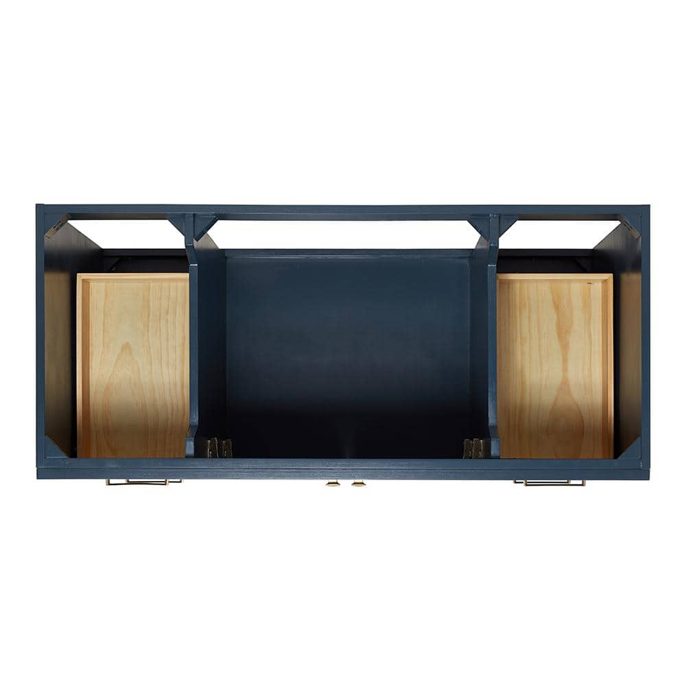 Hamlet 49" Midnight Blue Freestanding Vanity with White Marble Top