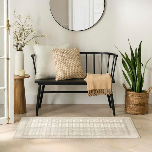 Nordic Ivory 2 ft. x 3 ft. Geometric Contemporary Area Rug