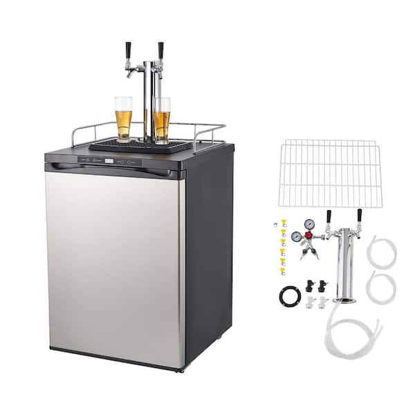 Beer Kegerator Dual Tap Home Draft Beer Dispenser for Ball Lock Keg Refrigerator 5lbs. CO2-Tank Hold 2-Sixth 2025 Update