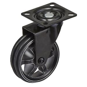 3-15/16 in. (100 mm) Rustic Iron Aluminum Vintage Non-Braking Swivel Plate Caster with 132 lbs. Load Rating
