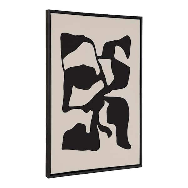 Kate and Laurel Sylvie "Distorted Shapes of Black and Tan" by the Creative Bunch Studio Framed Art Print 28 in. x 38 in.